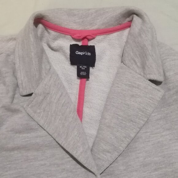 Girls' Light Grey Deconstructed Blazer, Gap Kids - Picture 7 of 9